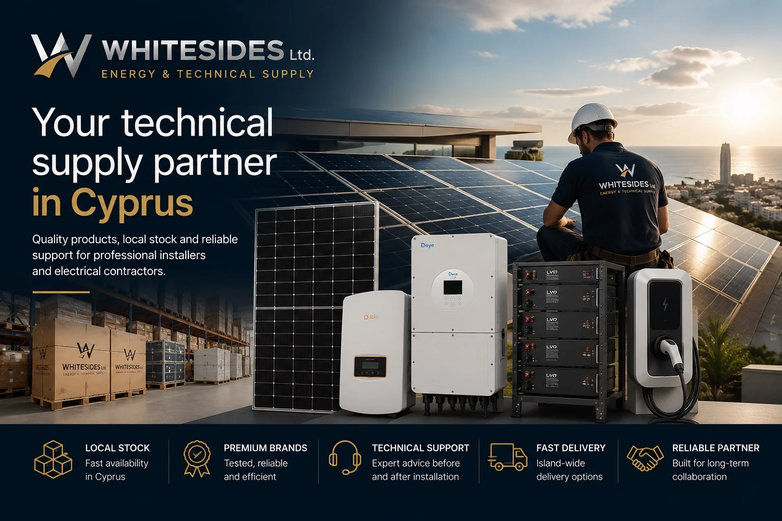 Whitesides energy and technical supply for professional installers in Cyprus